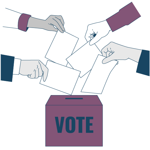 Illustration de personnes votants