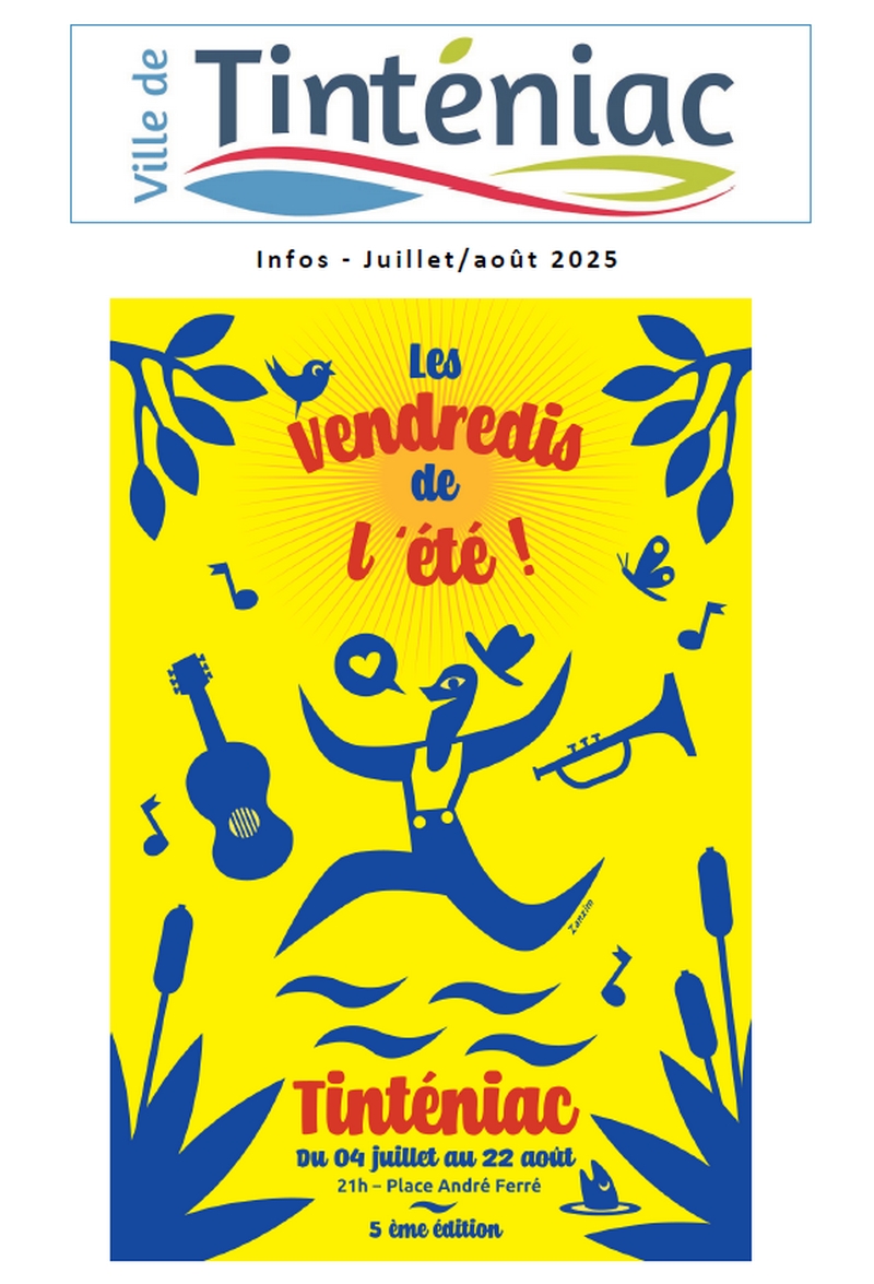 1ère de couverture de la lettre infos de juillet/août 2025