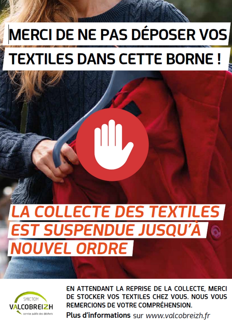Affiche de l'arrêt de la collecte