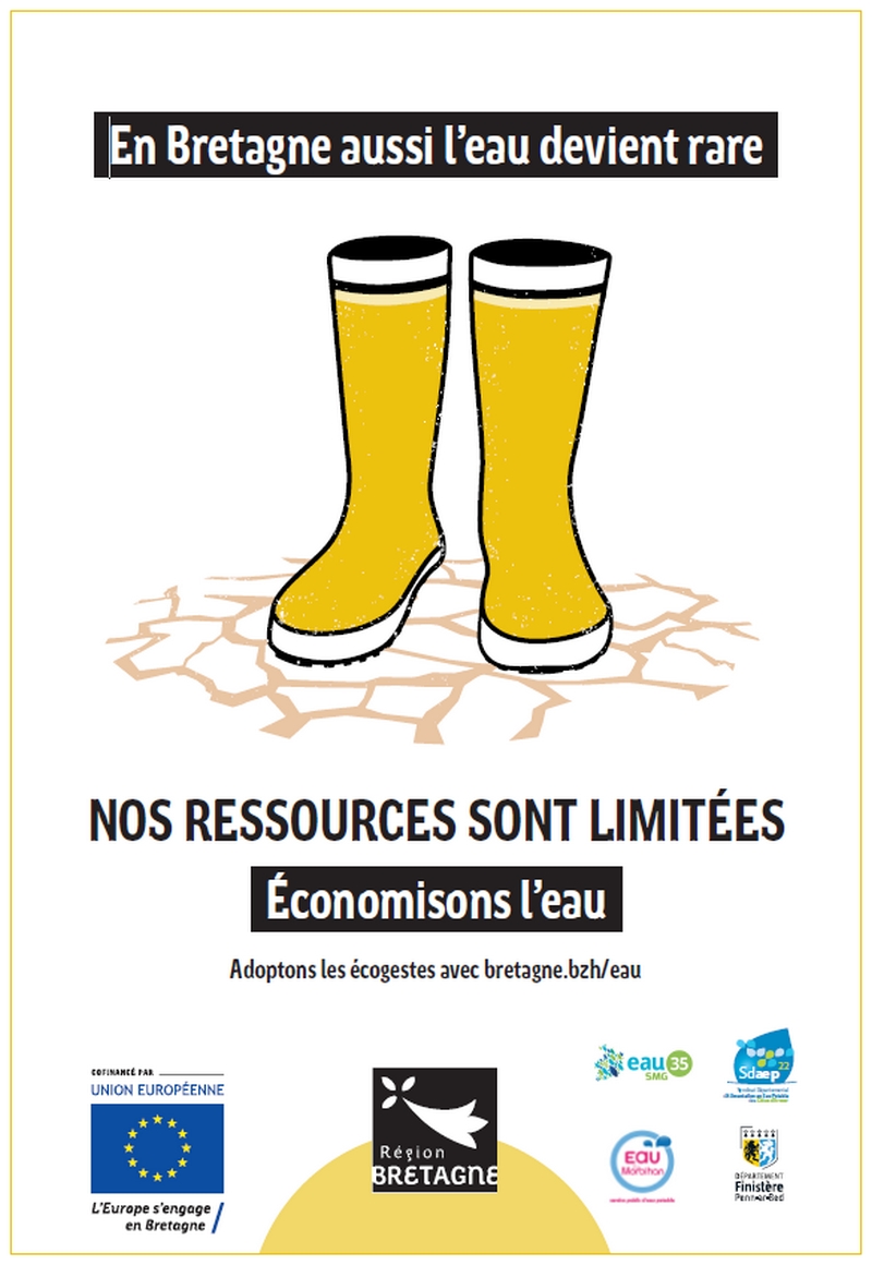 Affiche qui recommande d'économiser l'eau