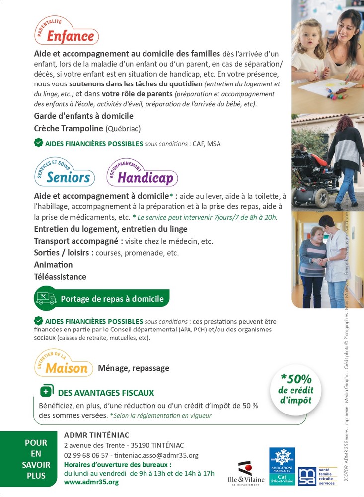 Flyer de présentation de l'ADMR
