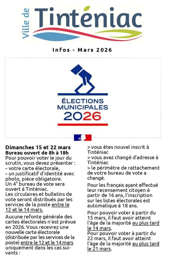 Couverture de la feuille d'information de mars 2026